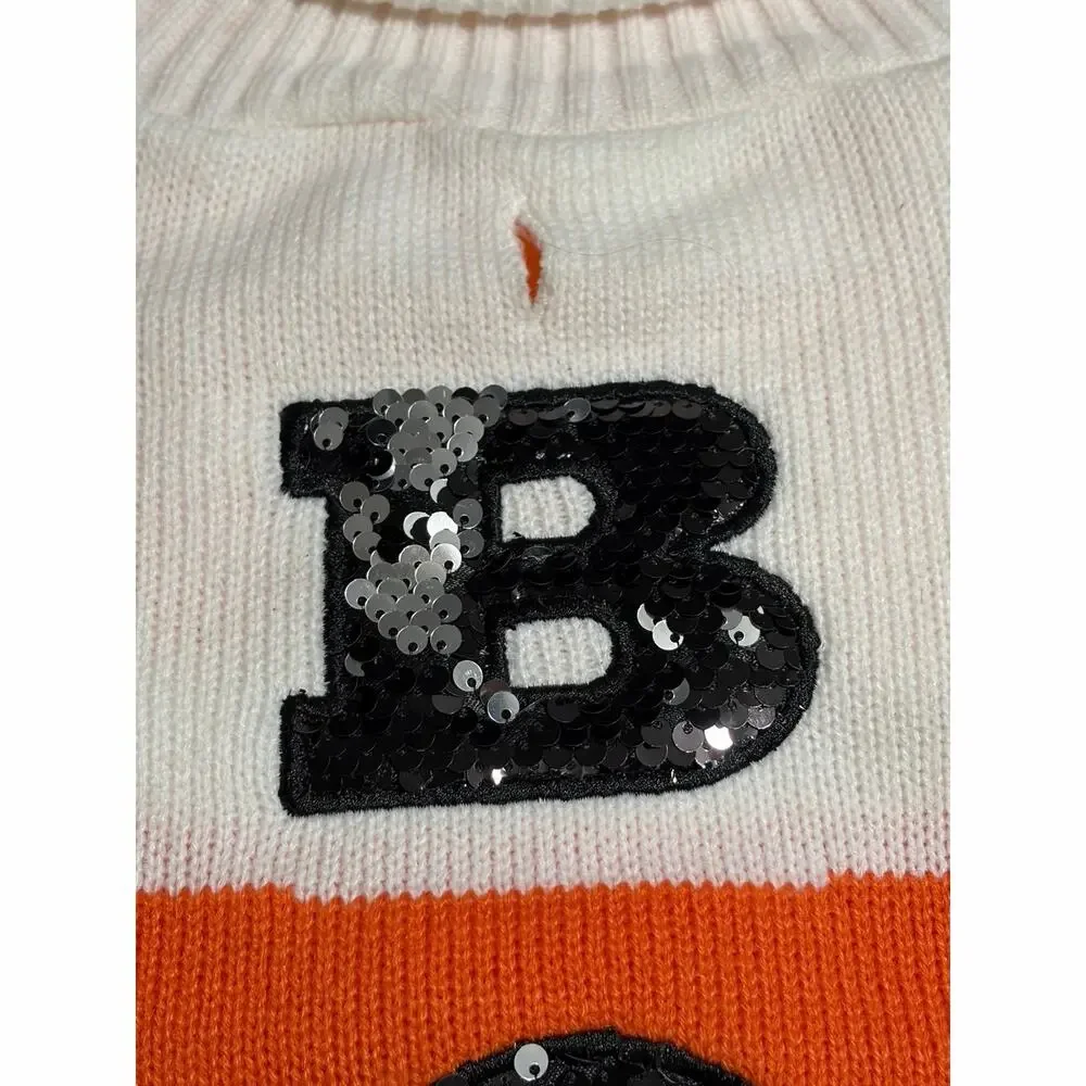 Hyde & Eek Dog Candy Corn Halloween Sweater Costume Medium Sequin NWT